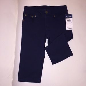 Ralph Lauren NWT girls 2T stretch pants navy w red